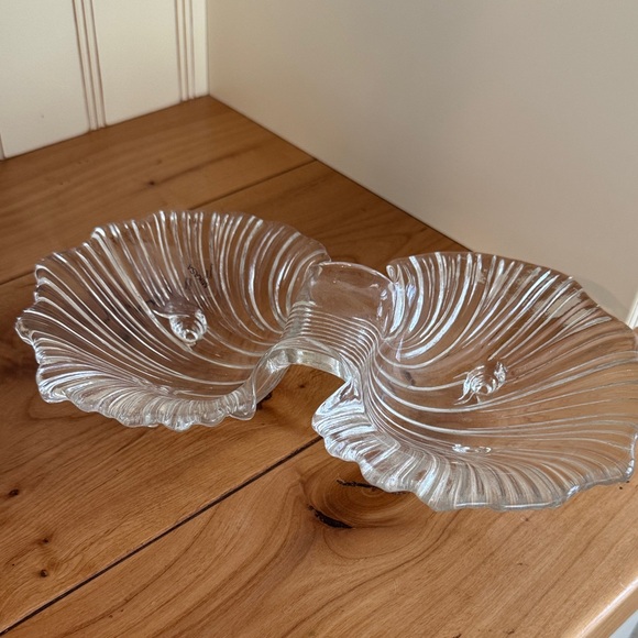 Mikasa Walther Crystal, Footed, Shell-Shaped Dish